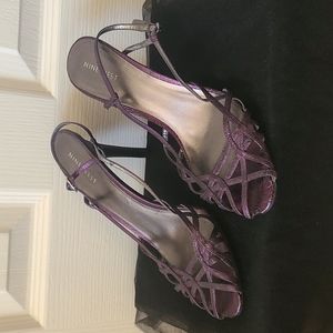 Nine West Purple Strappy Heels
